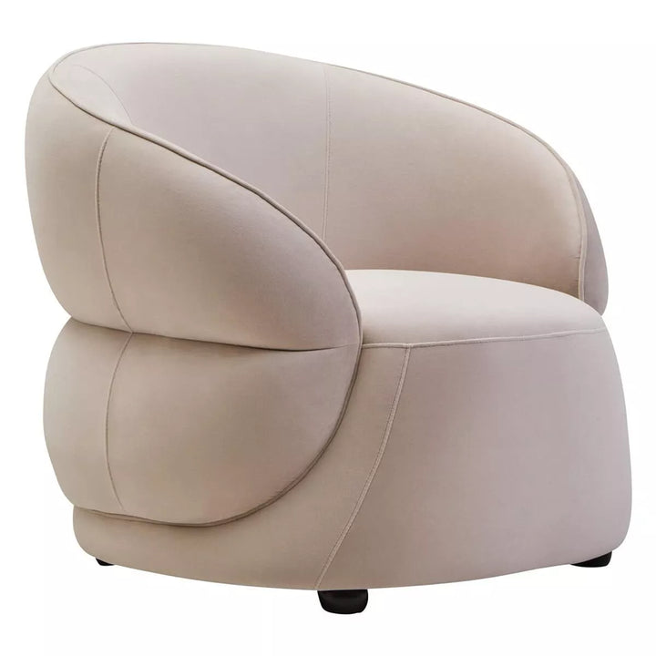 Darla Velvet Curved Chair - Stone