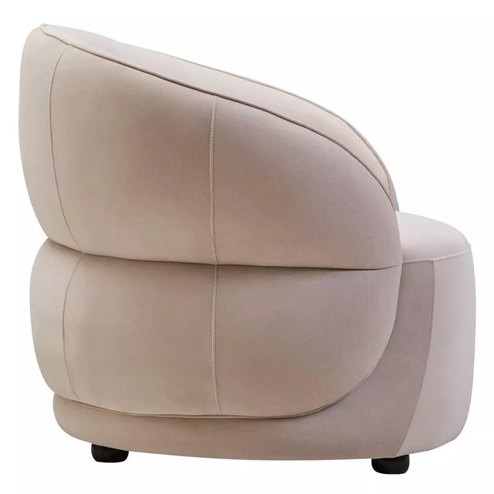 Darla Velvet Curved Chair - Stone
