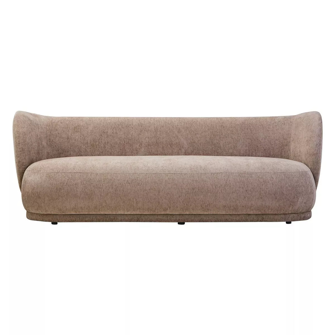 Delray Chenille Curved Three Seater Sofa - Deep Stone