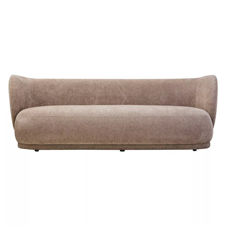 Delray Chenille Curved Three Seater Sofa - Deep Stone