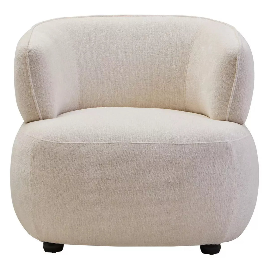 Dasha Chenille Curved Chair - Ivory