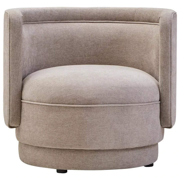 Drake Chenille Curved Chair - Taupe