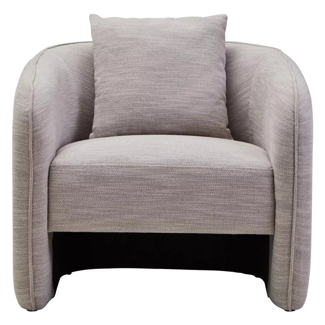 Bilani Linen Effect Curved Chair - Grey