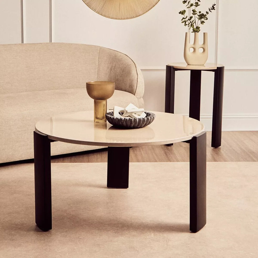 Palermo Round Top Coffee Table - Cream Marble