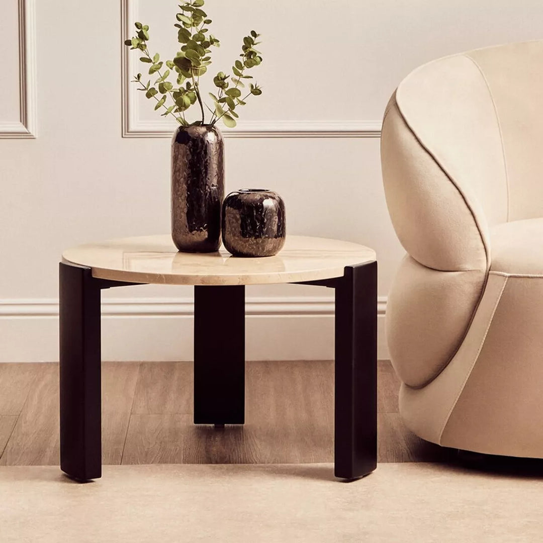 Palermo Round Top Coffee Table - Cream Marble
