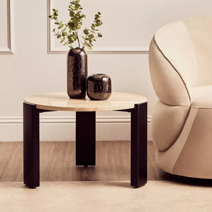 Palermo Round Top Coffee Table - Cream Marble