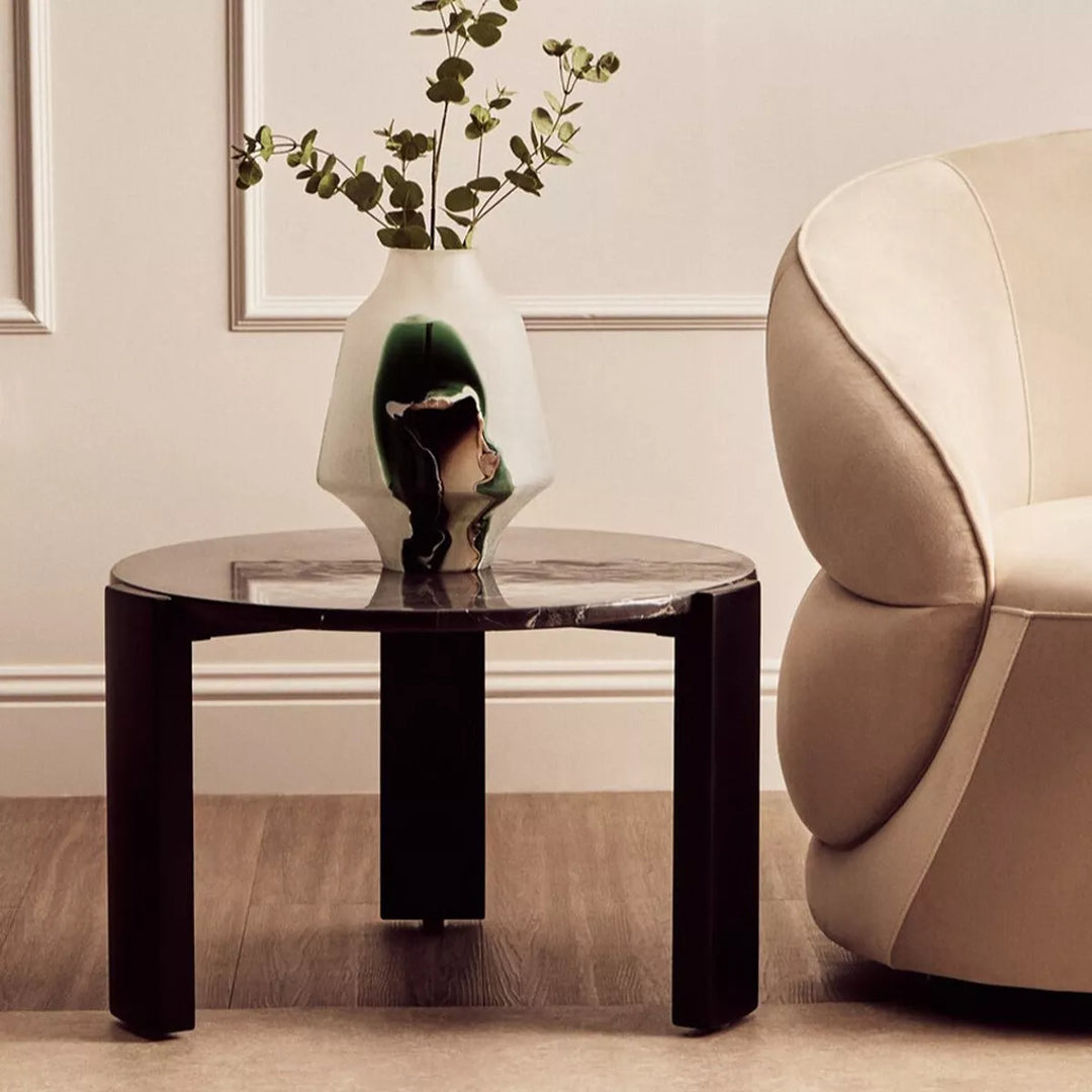 Palermo Round Top Coffee Table - Black Marble