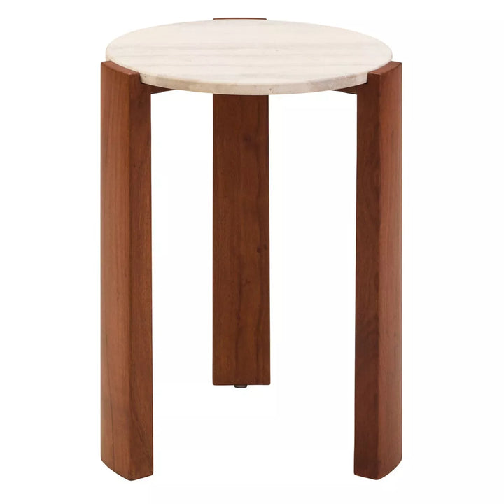 Palermo Round Top Side Table - Travertine