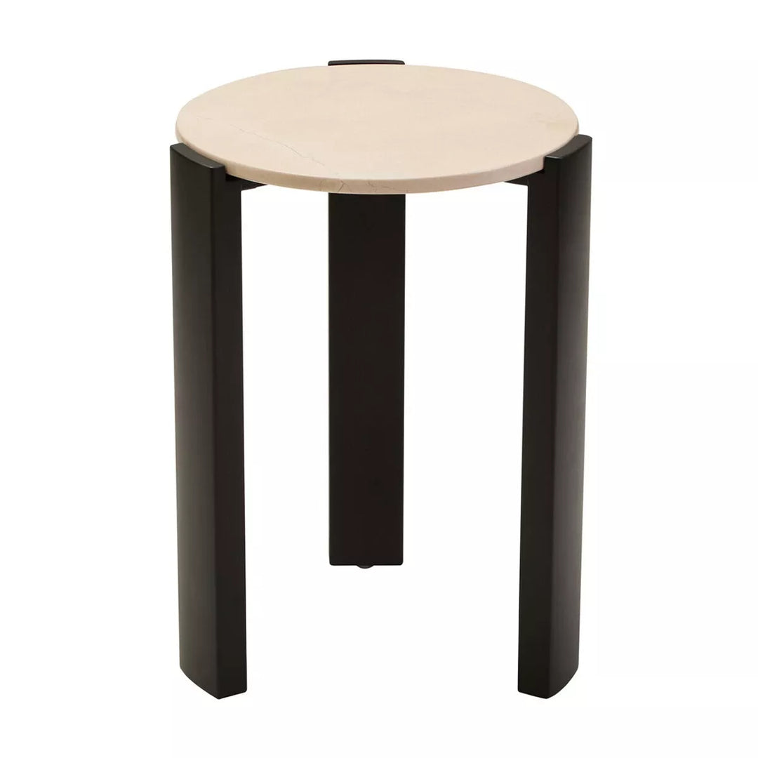 Palermo Round Top Side Table - Cream Marble