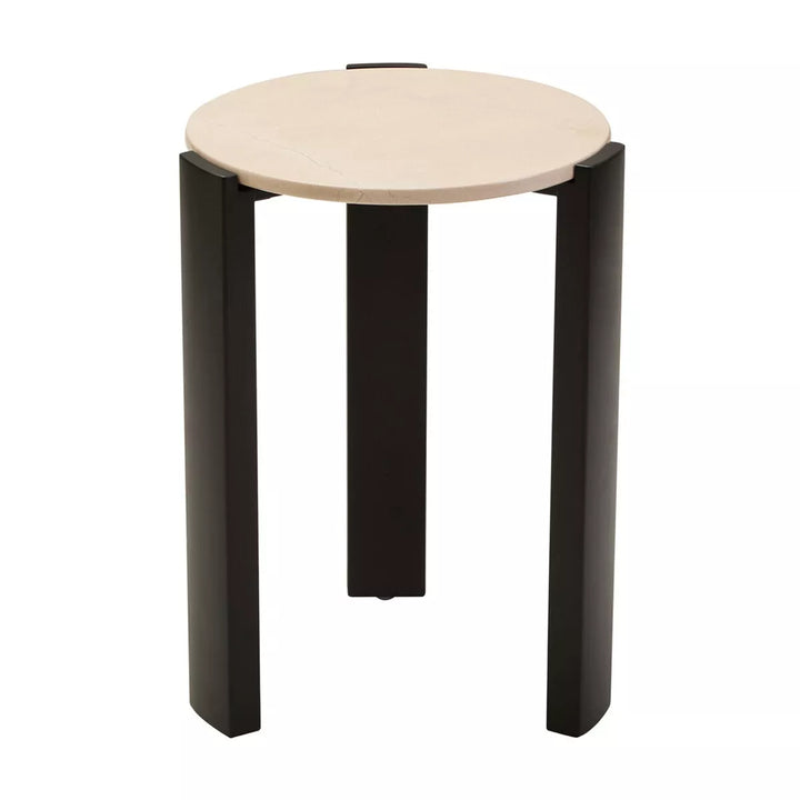 Palermo Round Top Side Table - Cream Marble