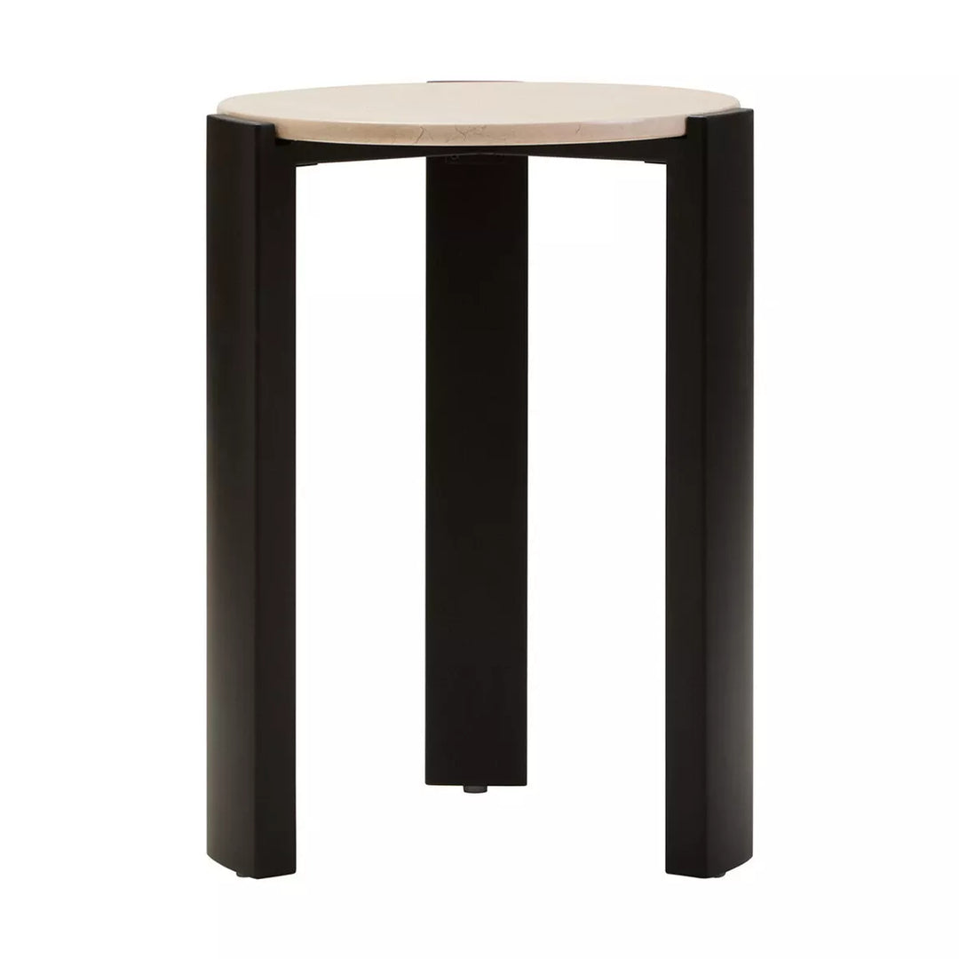 Palermo Round Top Side Table - Cream Marble