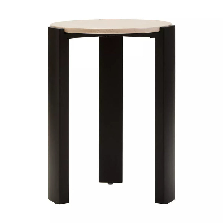 Palermo Round Top Side Table - Cream Marble