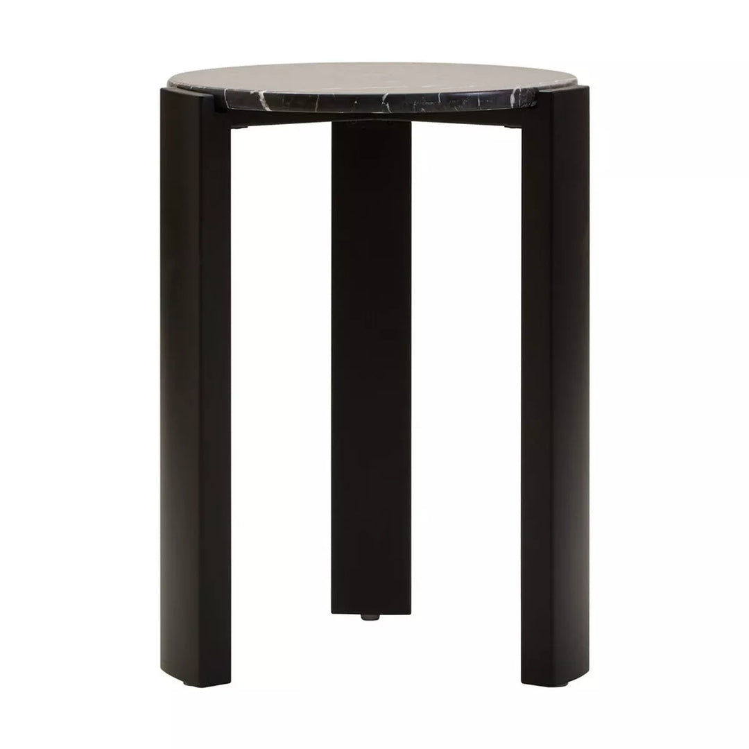 Palermo Round Top Side Table - Black Marble