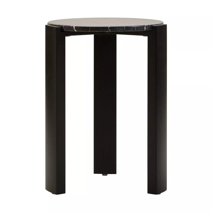 Palermo Round Top Side Table - Black Marble