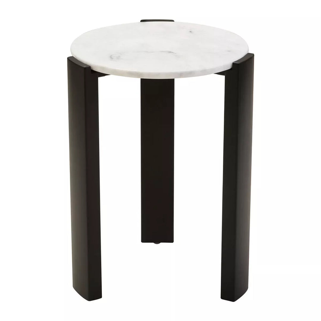 Palermo Round Top Side Table - White Marble