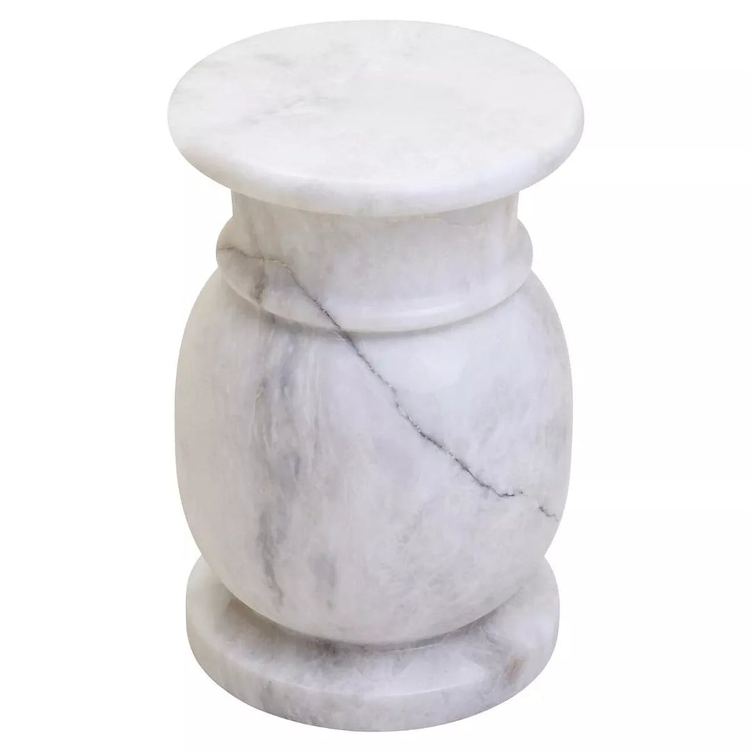 Zoro White Marble Stool & Side Table