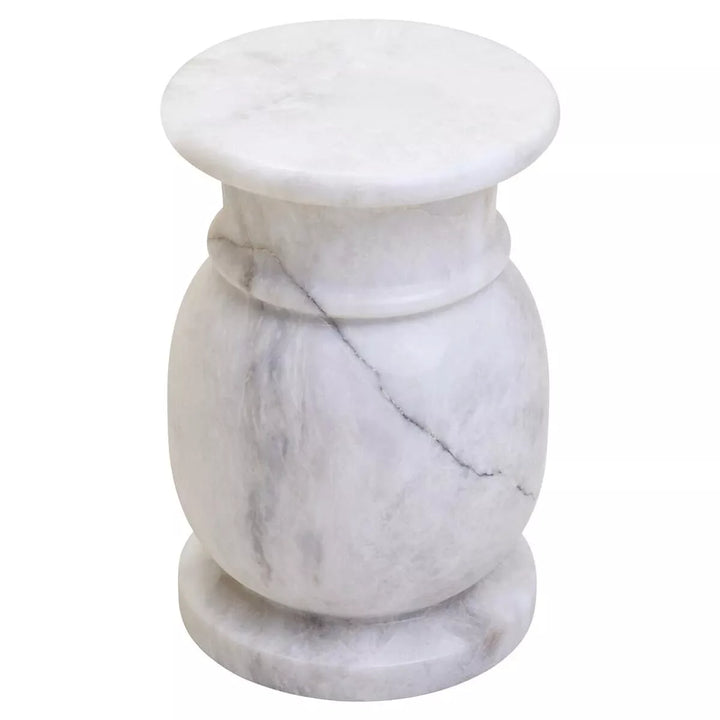 Zoro White Marble Stool & Side Table