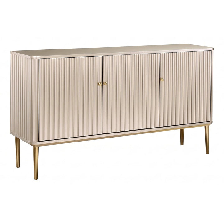 Duska Three Door Flute Detail Sideboard - Champagne Gold