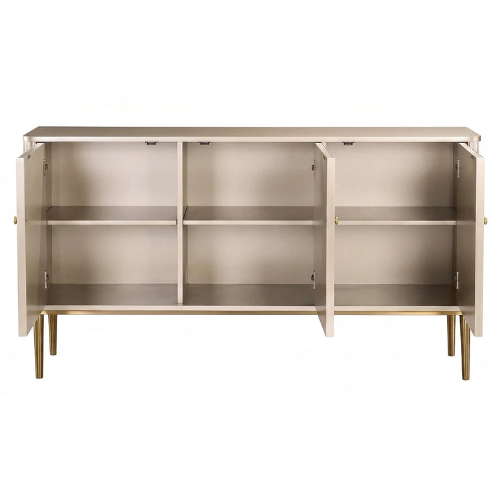 Duska Three Door Flute Detail Sideboard - Champagne Gold