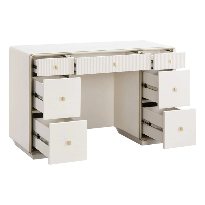 Dorota Seven Drawer Dressing Table - Ivory