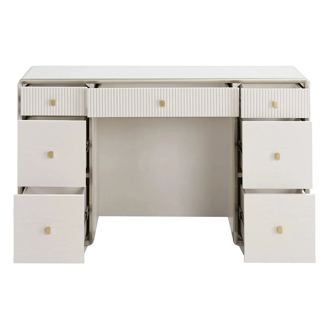 Dorota Seven Drawer Dressing Table - Ivory