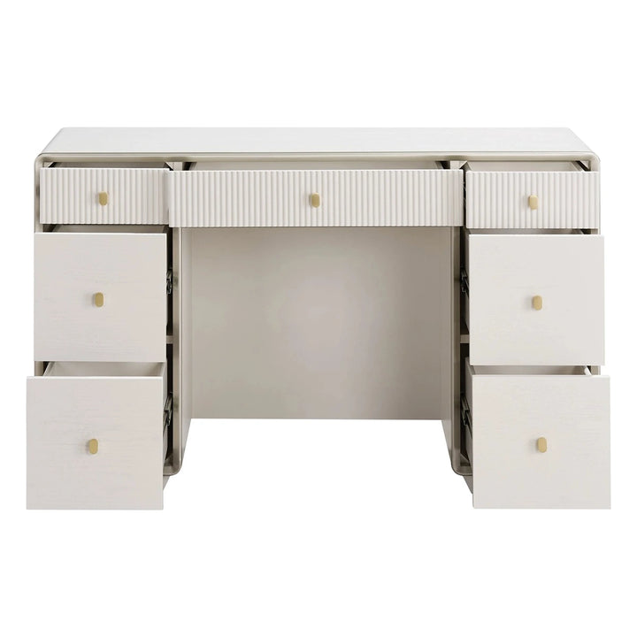 Dorota Seven Drawer Dressing Table - Ivory