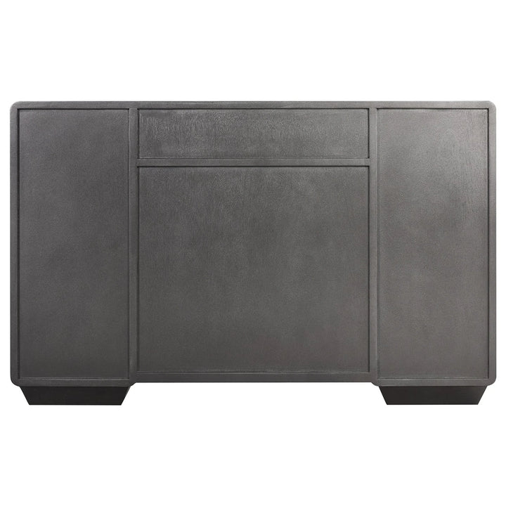 Dorota Wood Veneer Seven Drawer Dressing Table - Brown Grey