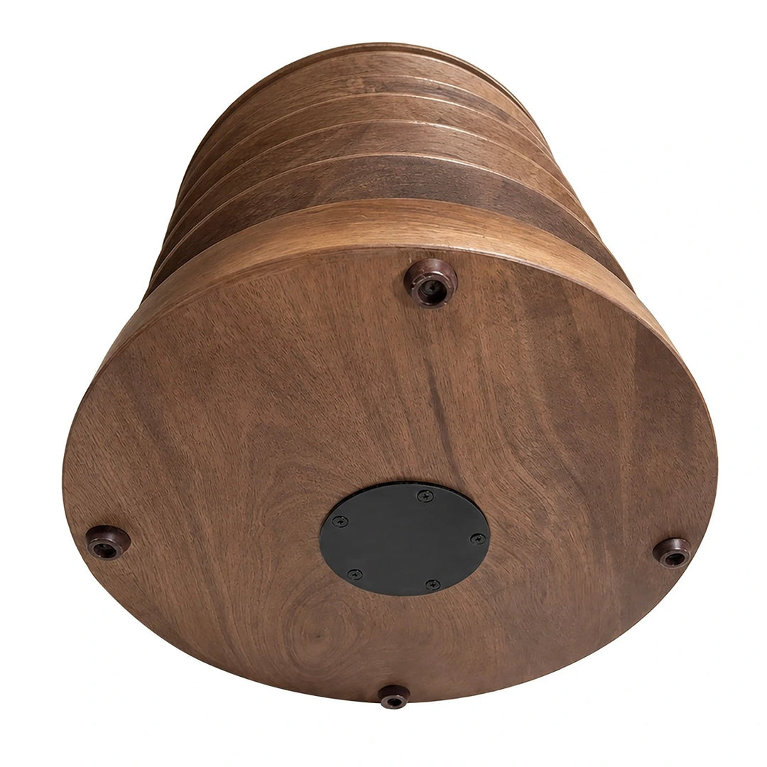 Bora Round Marble & Mango Wood Carved Side Table