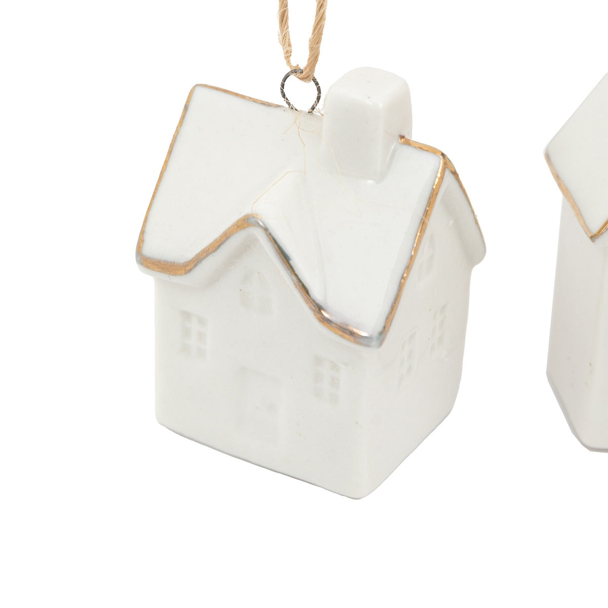 Gallery Interiors Pearly White Hanging House Ornaments (Pack of 3)