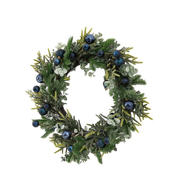 Gallery Interiors Merry Midnight Navy Bauble Wreath