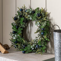 Gallery Interiors Merry Midnight Navy Bauble Wreath