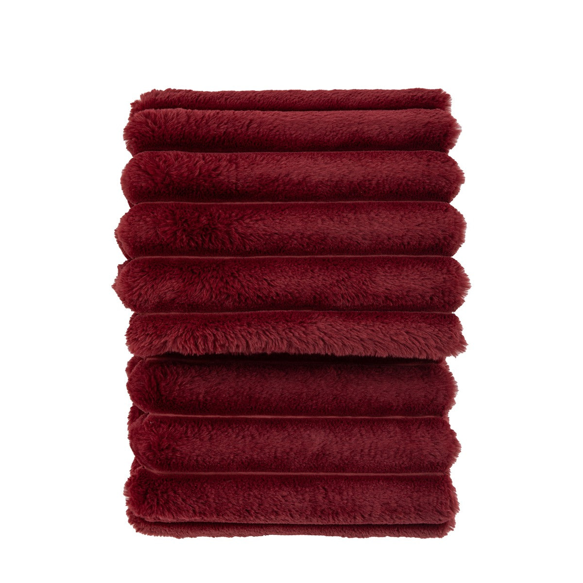 Gallery Interiors Ribbed Fur Throw in Merlot