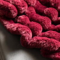 Gallery Interiors Ribbed Fur Throw in Merlot