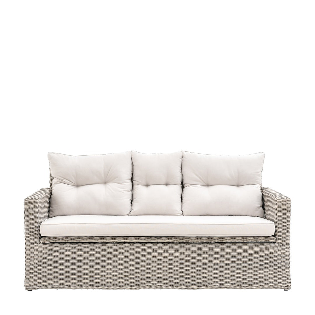 Porto Outdoor Rattan Storage 2 Seater Sofa - Natural GalleryDirect 1