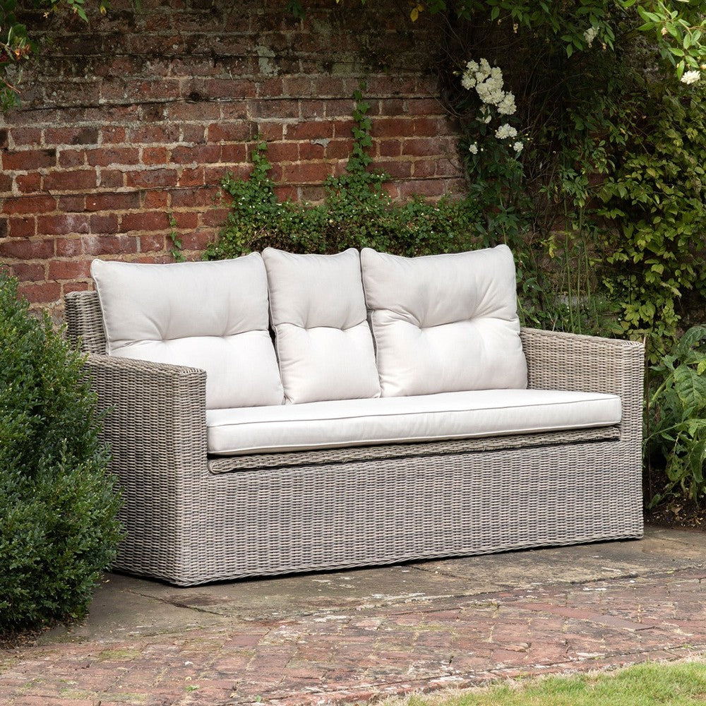 Porto Outdoor Rattan Storage 2 Seater Sofa - Natural GalleryDirect 2