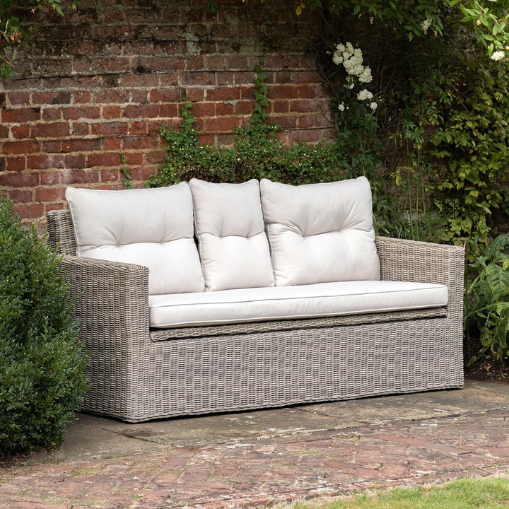 Porto Outdoor Rattan Storage 2 Seater Sofa - Natural GalleryDirect 2