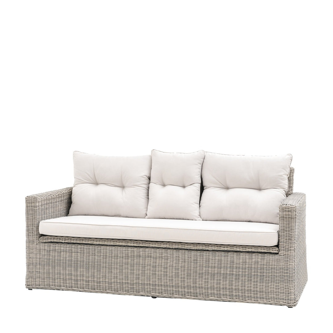 Porto Outdoor Rattan Storage 2 Seater Sofa - Natural GalleryDirect 5