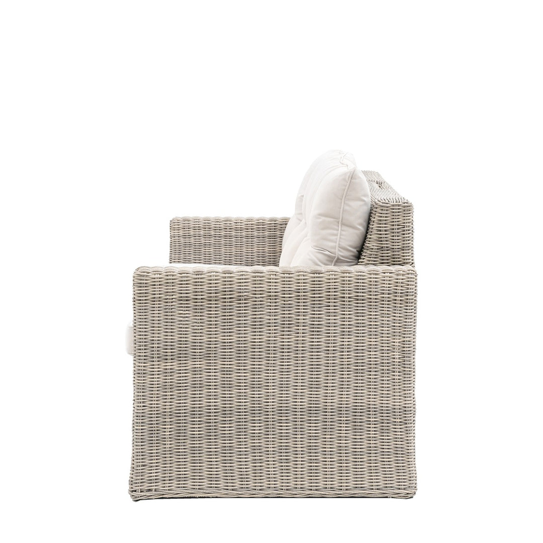 Porto Outdoor Rattan Storage 2 Seater Sofa - Natural GalleryDirect 7