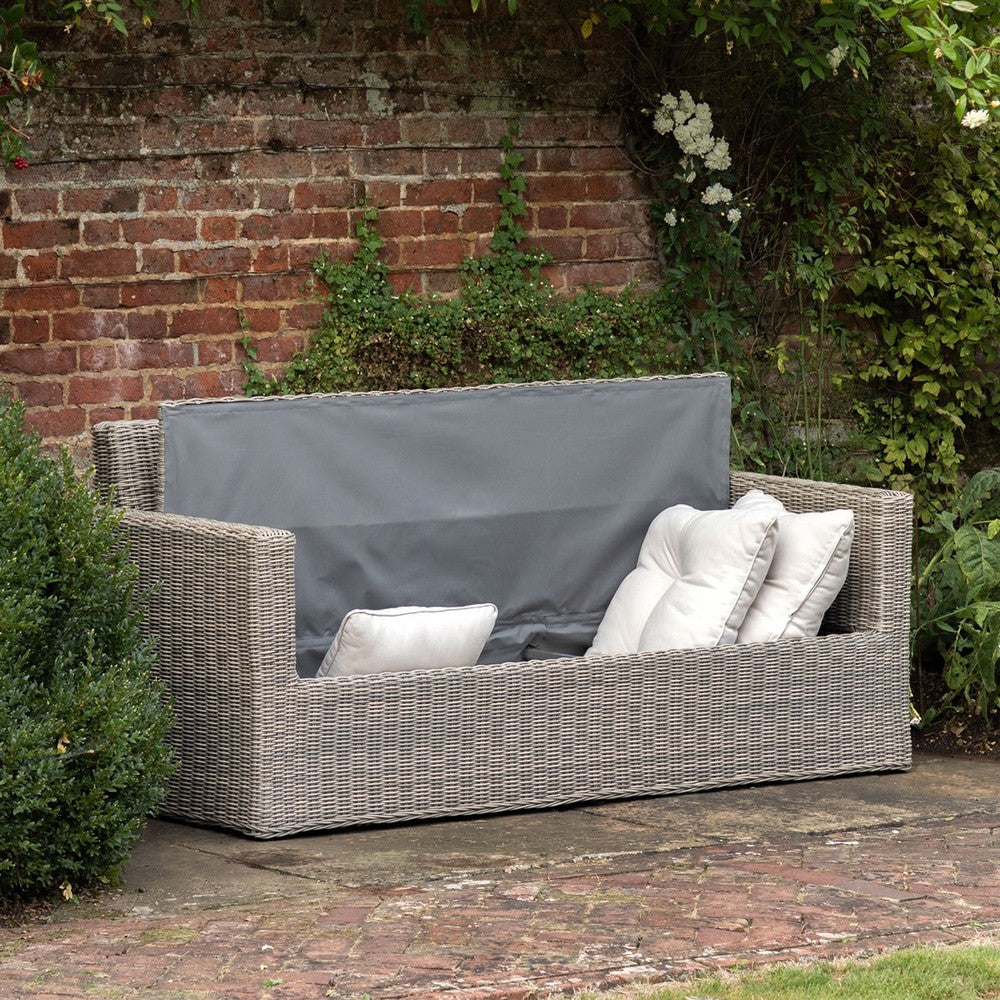 Porto Outdoor Rattan Storage 2 Seater Sofa - Natural GalleryDirect 8