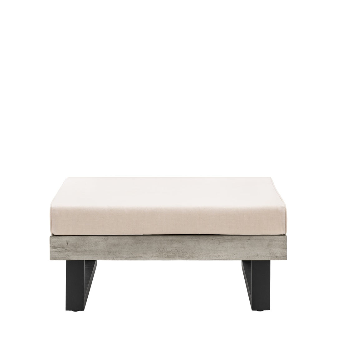 Taranto Outdoor Acacia Stool - Grey GalleryDirect 1