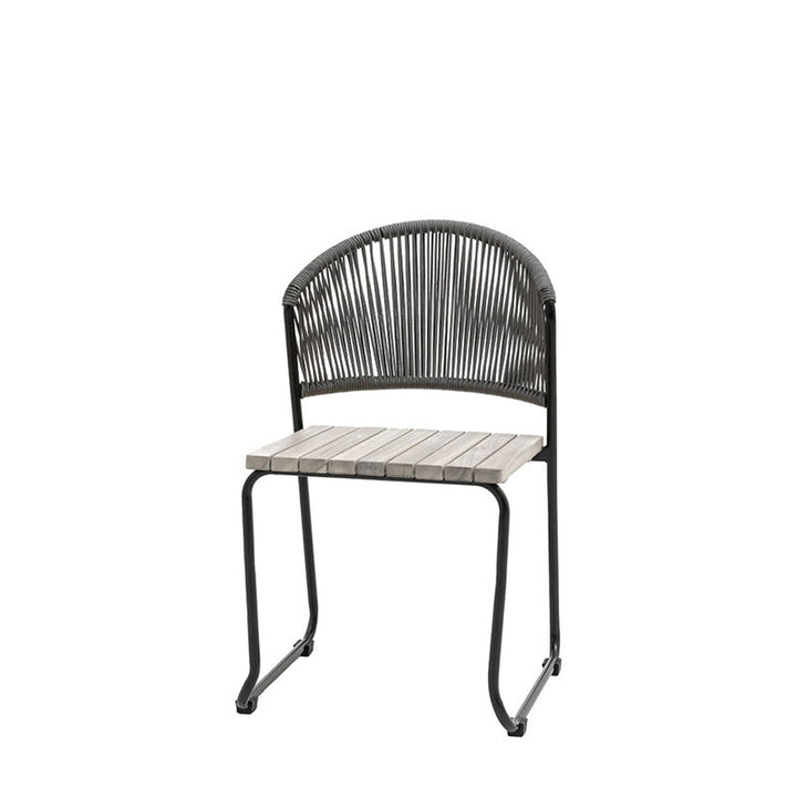 Taranto Outdoor Set of 2 Dining Chairs - Black & Grey GalleryDS 5
