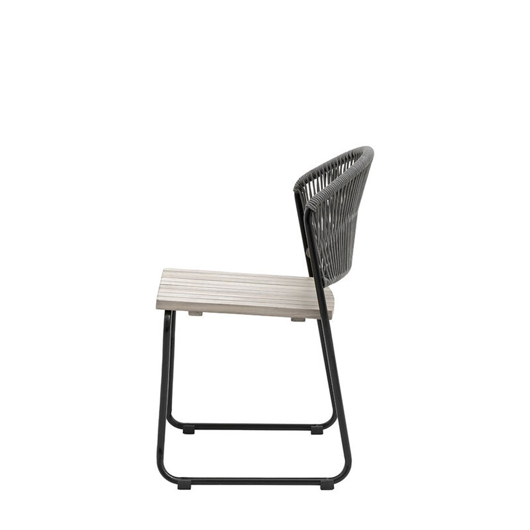 Taranto Outdoor Set of 2 Dining Chairs - Black & Grey GalleryDS 6
