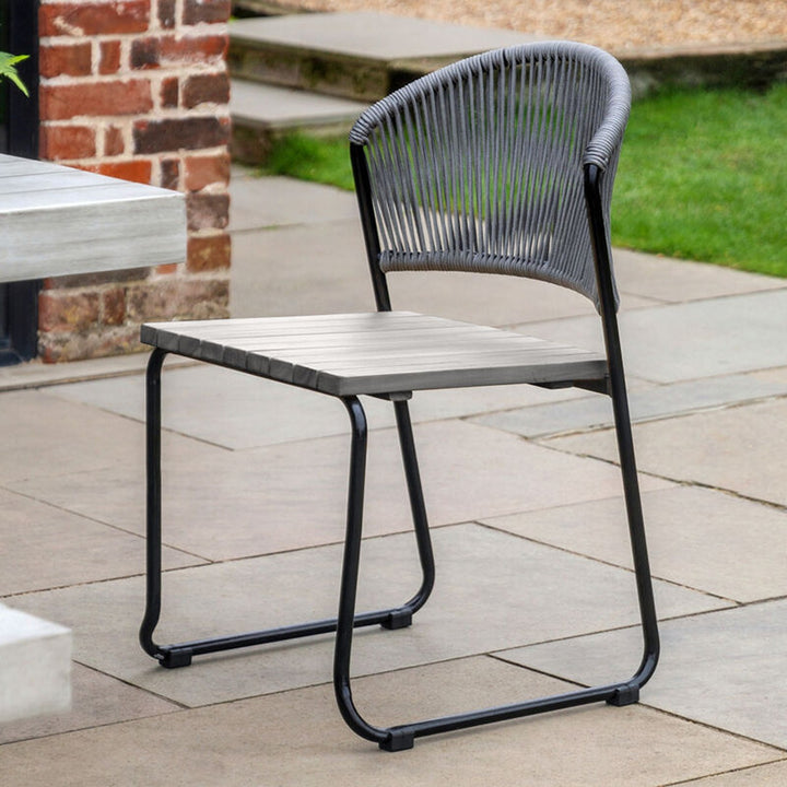 Taranto Outdoor Set of 2 Dining Chairs - Black & Grey GalleryDS 2