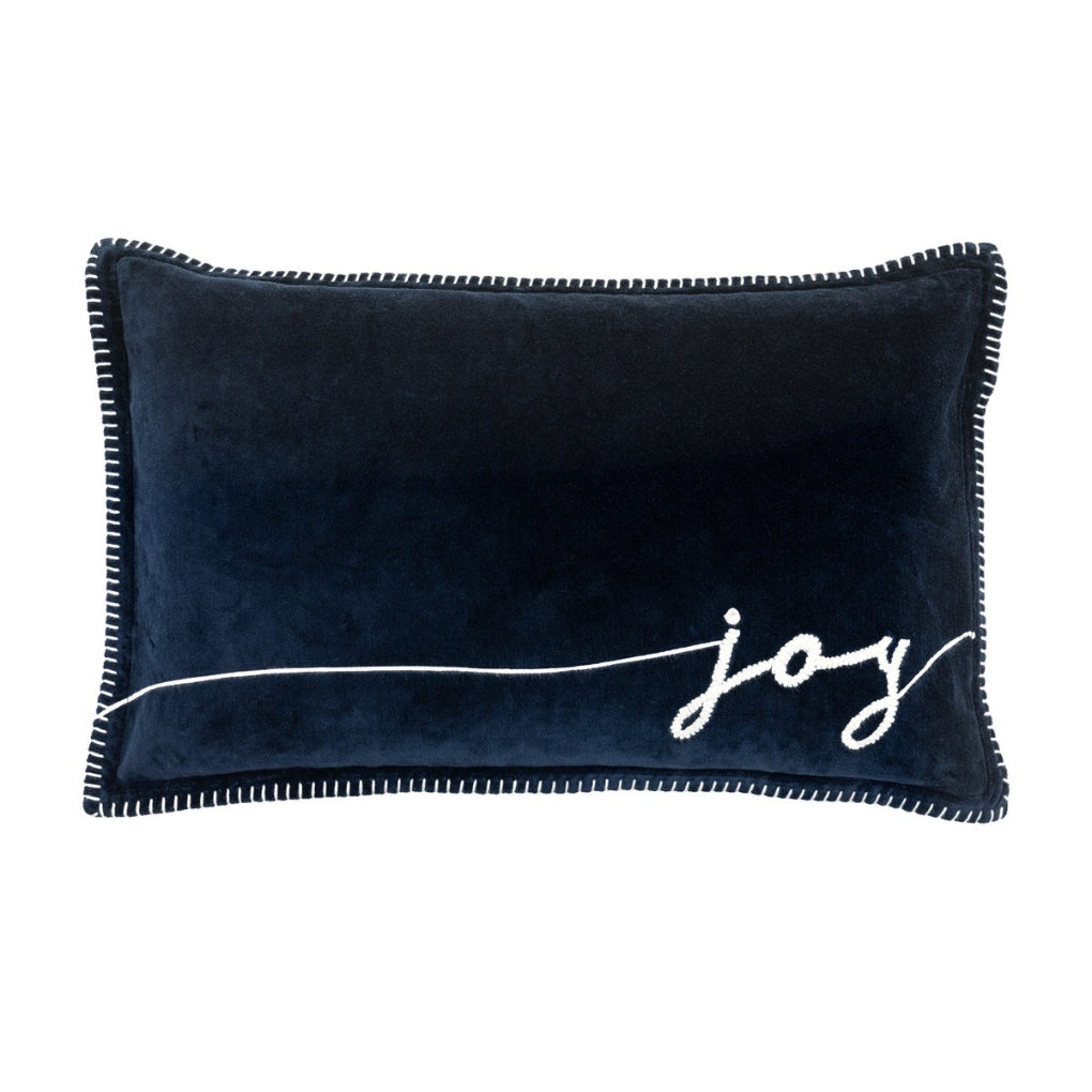 Gallery Interiors Merry Midnight Joy Cushion in Navy - 30x50cm