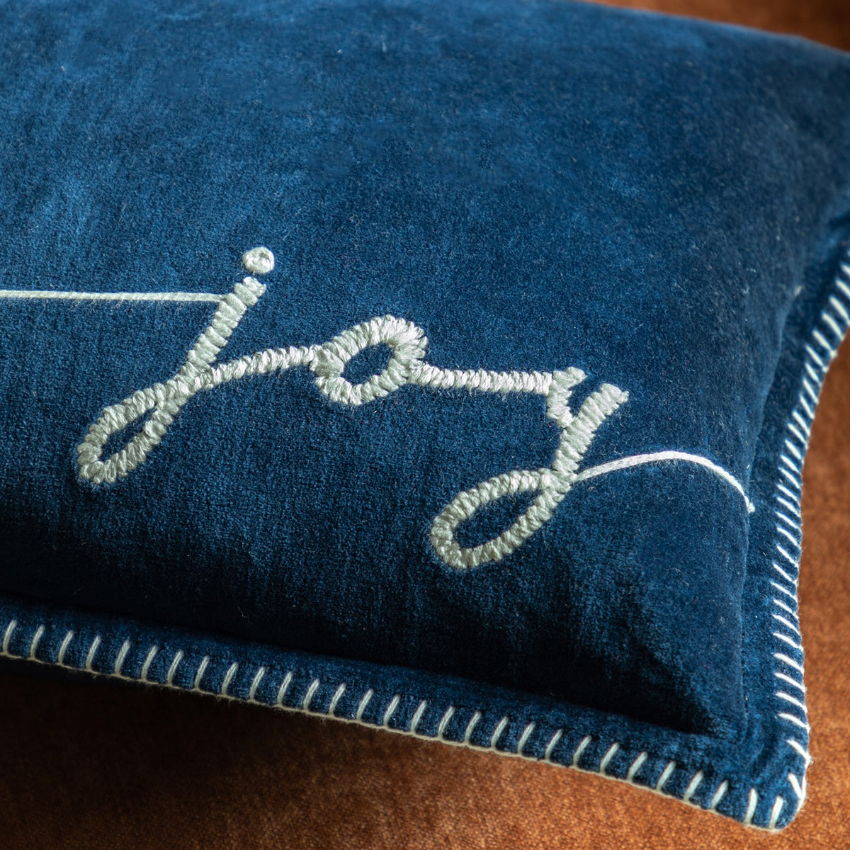 Gallery Interiors Merry Midnight Joy Cushion in Navy - 30x50cm