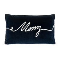 Gallery Interiors Merry Midnight Merry Cushion in Navy - 30x50cm