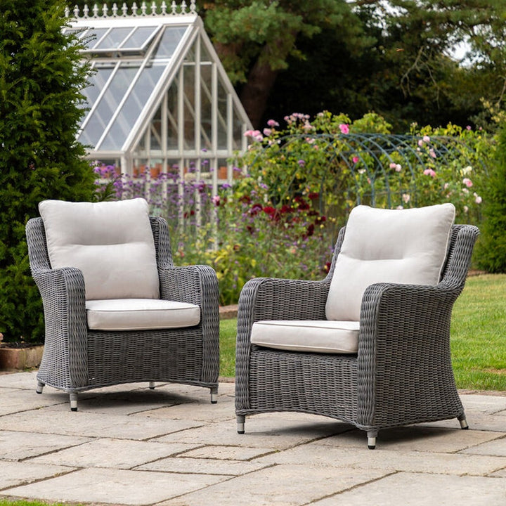 Windsor Set of 2 Outdoor Lounge Chairs - Grey GalleryDirect 7
