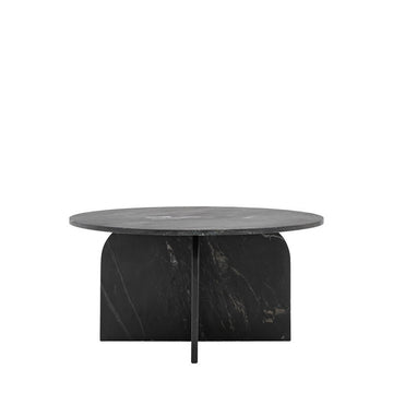 Aluna Marble Round Coffee Table - Black GalleryDirect 1