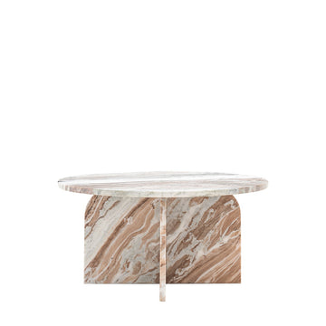 Aluna Marble Round Coffee Table - Natural GalleryDirect 1