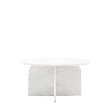Aluna Marble Round Coffee Table - White GalleryDirect 1